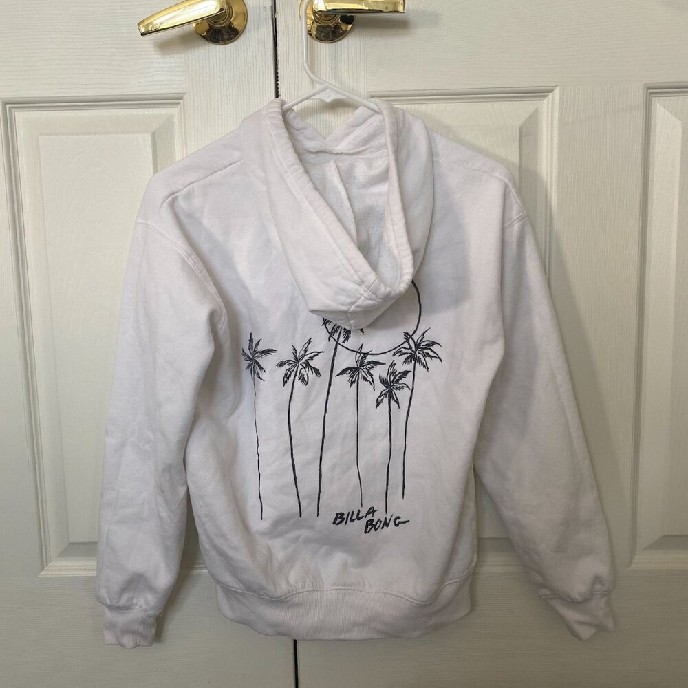 Billa Bong White Hoodie design on back and front